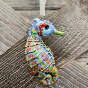 Cloisonné Articulated Seahorse Multicolor Ornament-4.5”H-by Dillards Trimmings